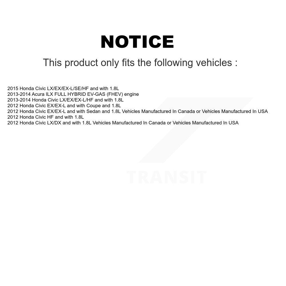 Front Rear Wheel Bearing And Hub Assembly Kit For Honda Civic