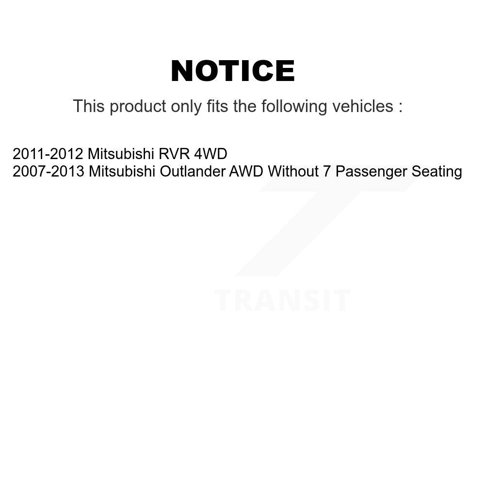 Front Rear Wheel Bearing Hub Assembly Kit For 2007-2013 Mitsubishi Outlander AWD