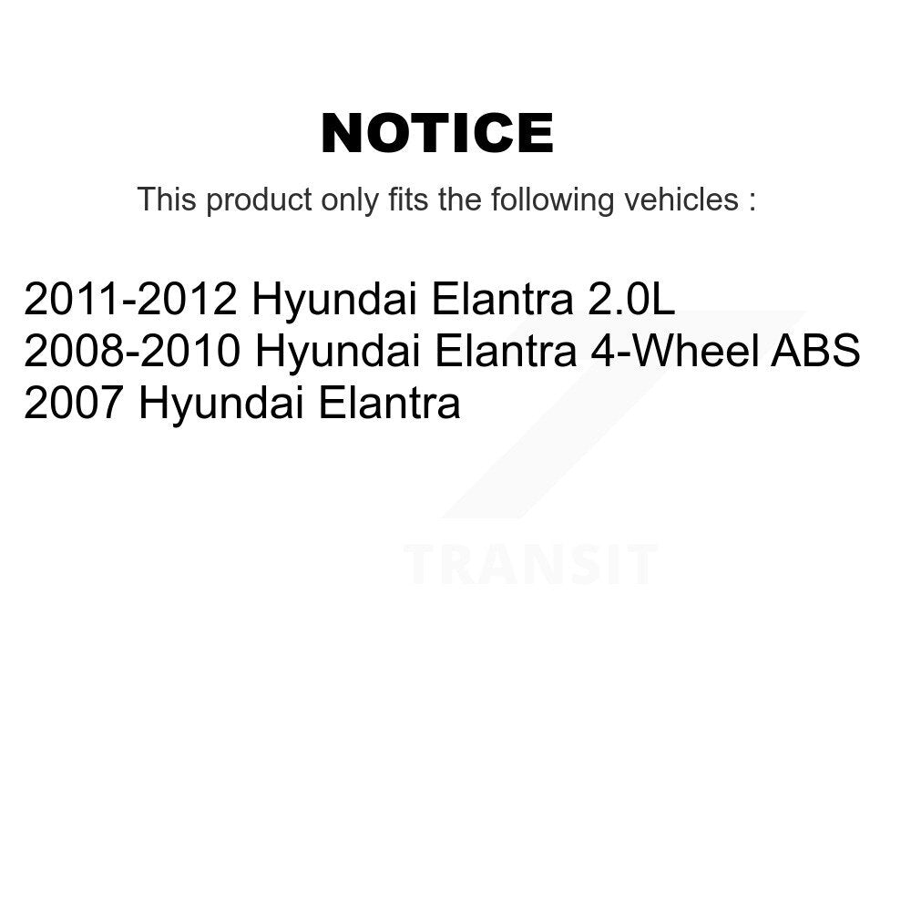 Front Rear Wheel Bearing And Hub Assembly Kit For Hyundai Elantra