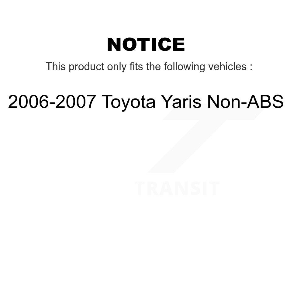 Front Rear Wheel Bearing And Hub Assembly Kit For 2006-2007 Toyota Yaris Non-ABS