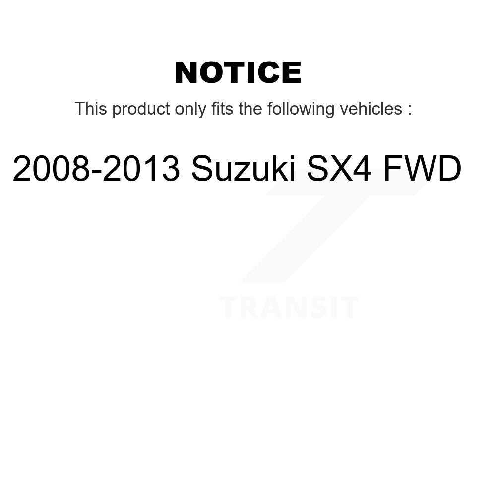 Front Rear Wheel Bearing And Hub Assembly Kit For 2008-2013 Suzuki SX4 FWD