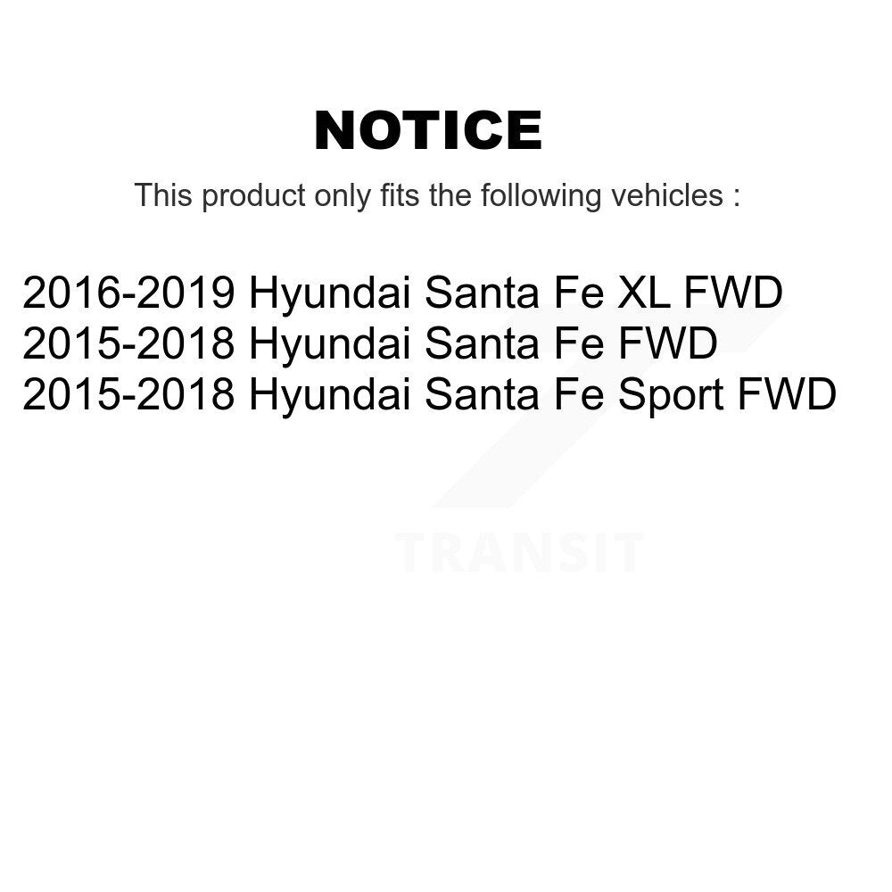 Front Rear Wheel Bearing & Hub Assembly Kit For Hyundai Santa Fe Sport XL FWD