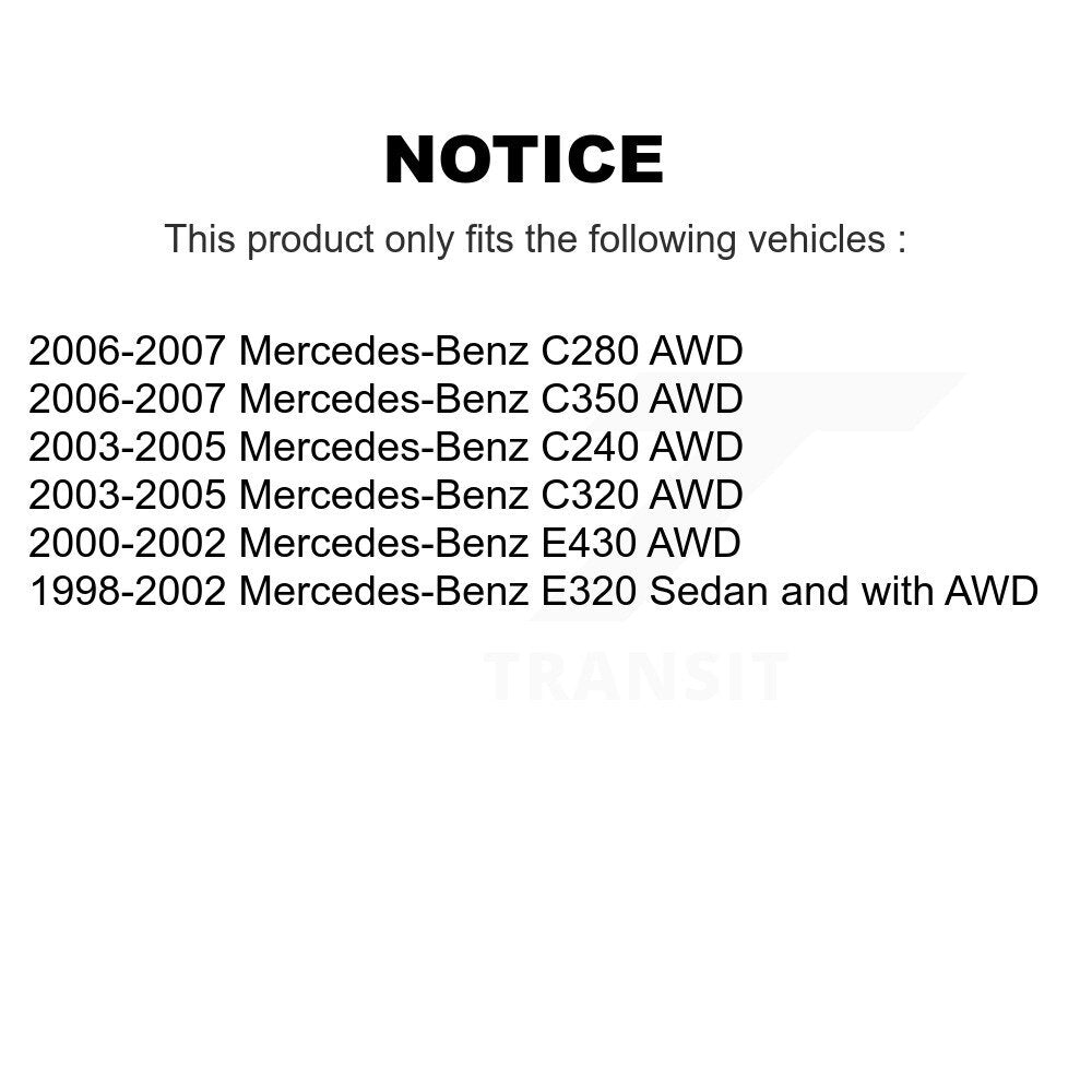 Front Rear Wheel Bearing Kit For Mercedes-Benz E320 C240 C280 C320 E430 C350