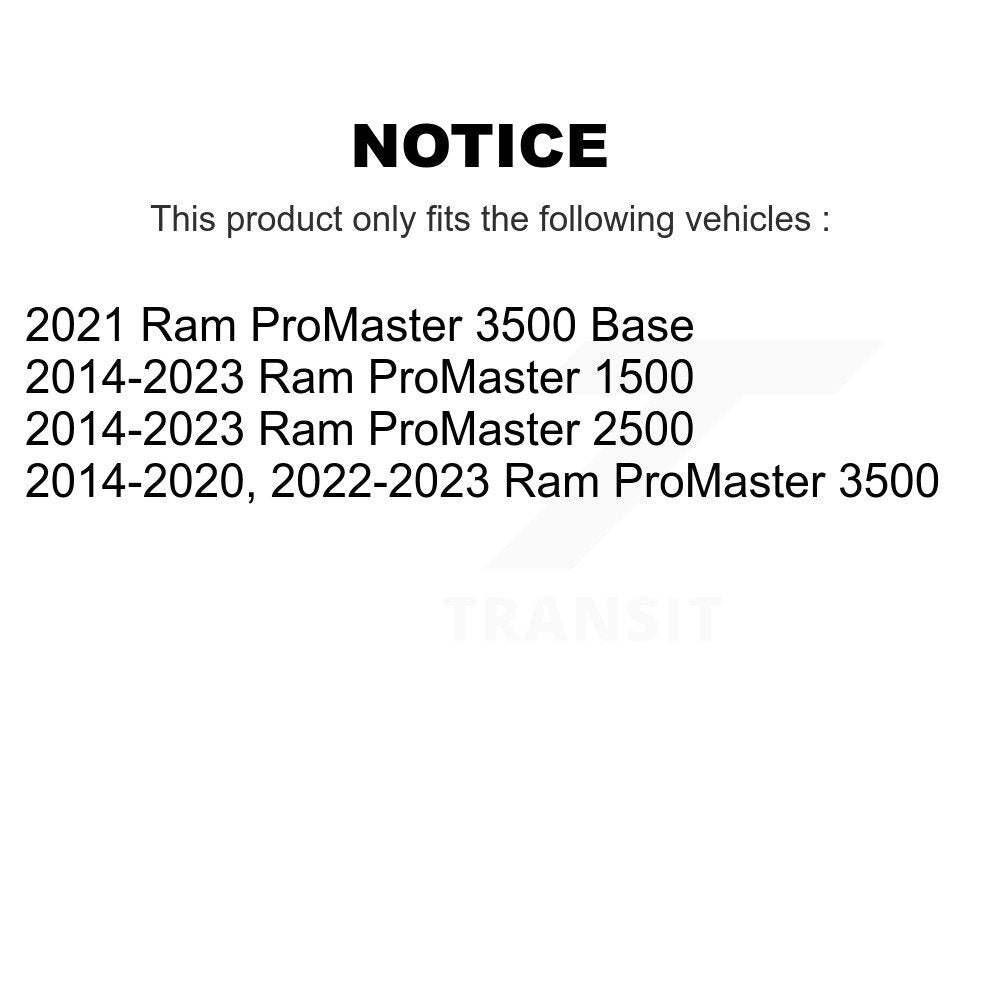Rear Wheel Bearing And Hub Assembly Pair For Ram ProMaster 1500 2500 3500