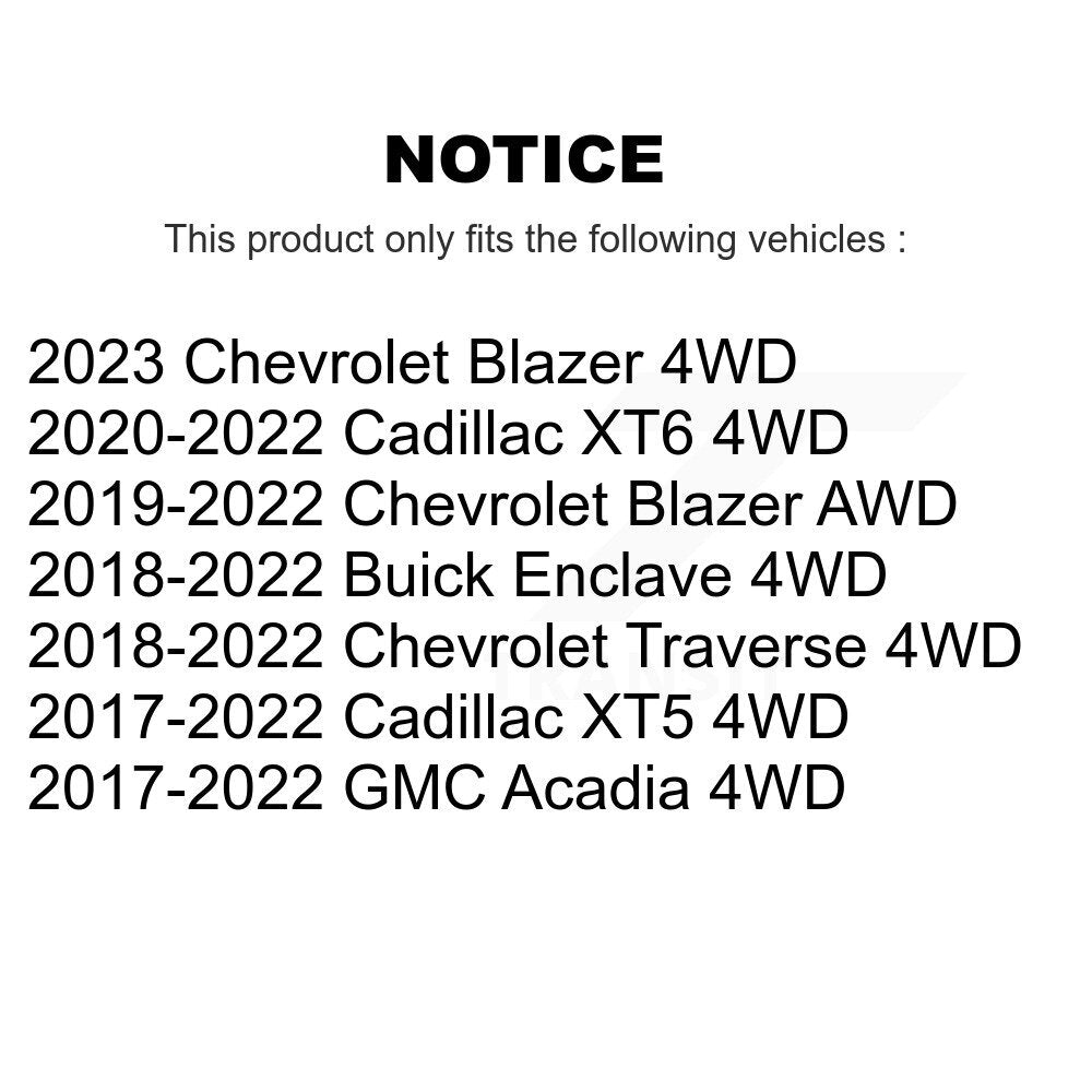 Front Rear Wheel Bearing & Hub Assembly Kit For Chevrolet Traverse Cadillac XT5