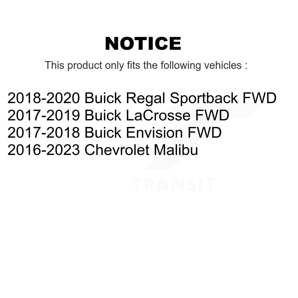 Rear Wheel Bearing & Hub Assembly Pair For Chevrolet Malibu Buick LaCrosse Regal
