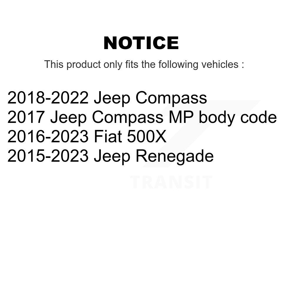 Front Wheel Bearing And Hub Assembly Pair For Jeep Renegade Compass Fiat 500X