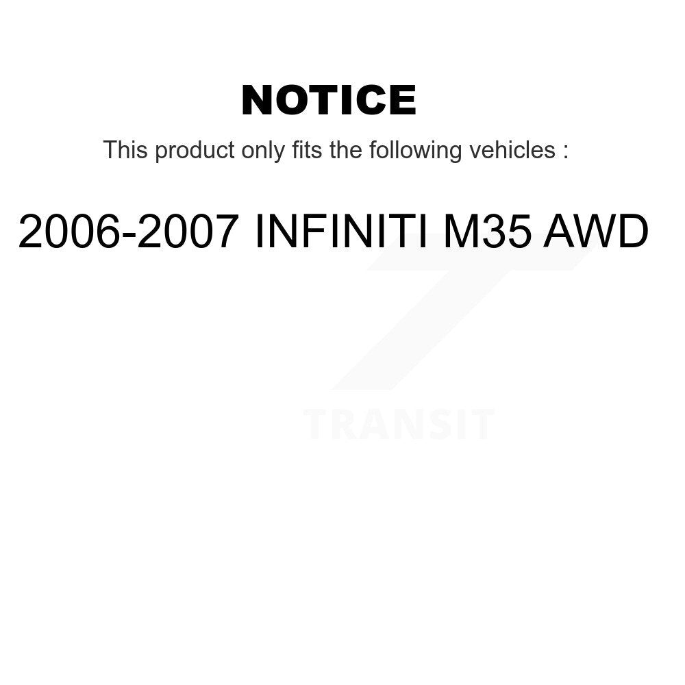 Front Rear Wheel Bearing & Hub Assembly Kit For 2006-2008 INFINITI M35 AWD