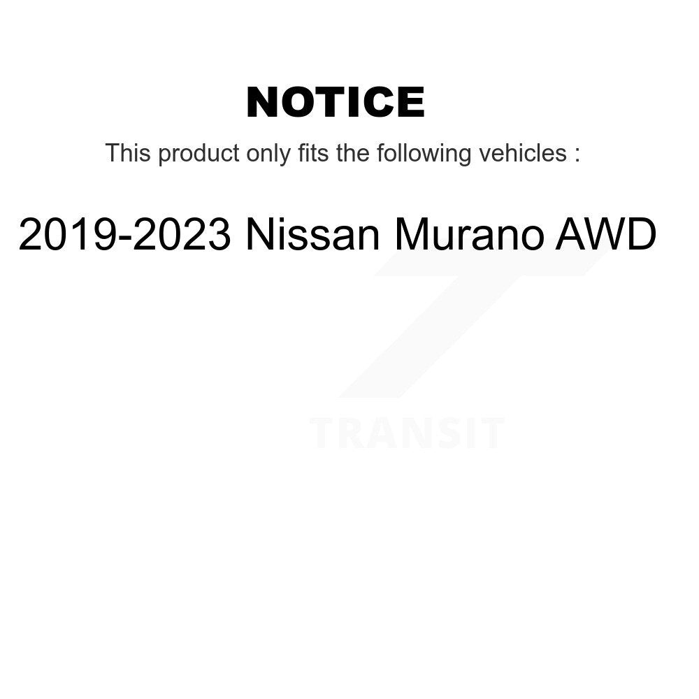 Front Rear Wheel Bearing And Hub Assembly Kit For 2019-2023 Nissan Murano AWD K70-102133