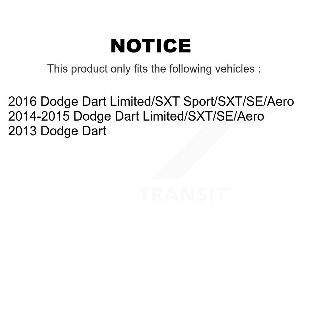Front Suspension Strut Shock Mounting Kit For Dodge Dart K73-100250