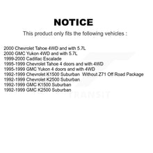 Charger l'image dans la galerie, Front Rear Shock Absorber Kit For Chevrolet GMC Tahoe K1500 Suburban Yukon K2500 Cadillac K78-101057