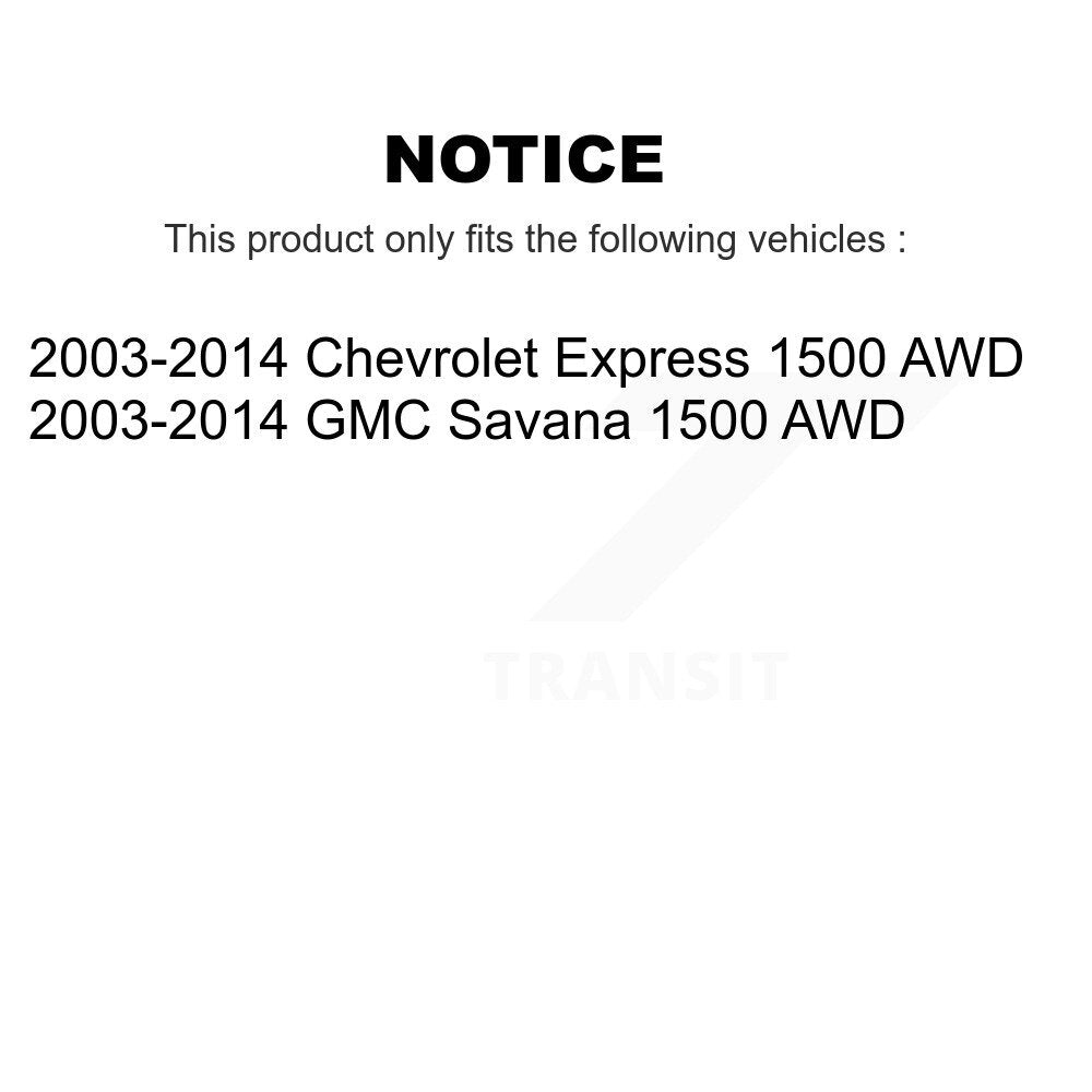 Front Rear Shock Absorbers Kit For 2003-2014 Chevrolet Express 1500 GMC Savana AWD K78-101153