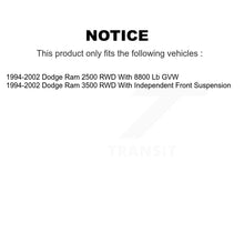 Charger l'image dans la galerie, Front Suspension Shock Absorbers Pair For 1994-2002 Dodge Ram 2500 3500 RWD K78-101163