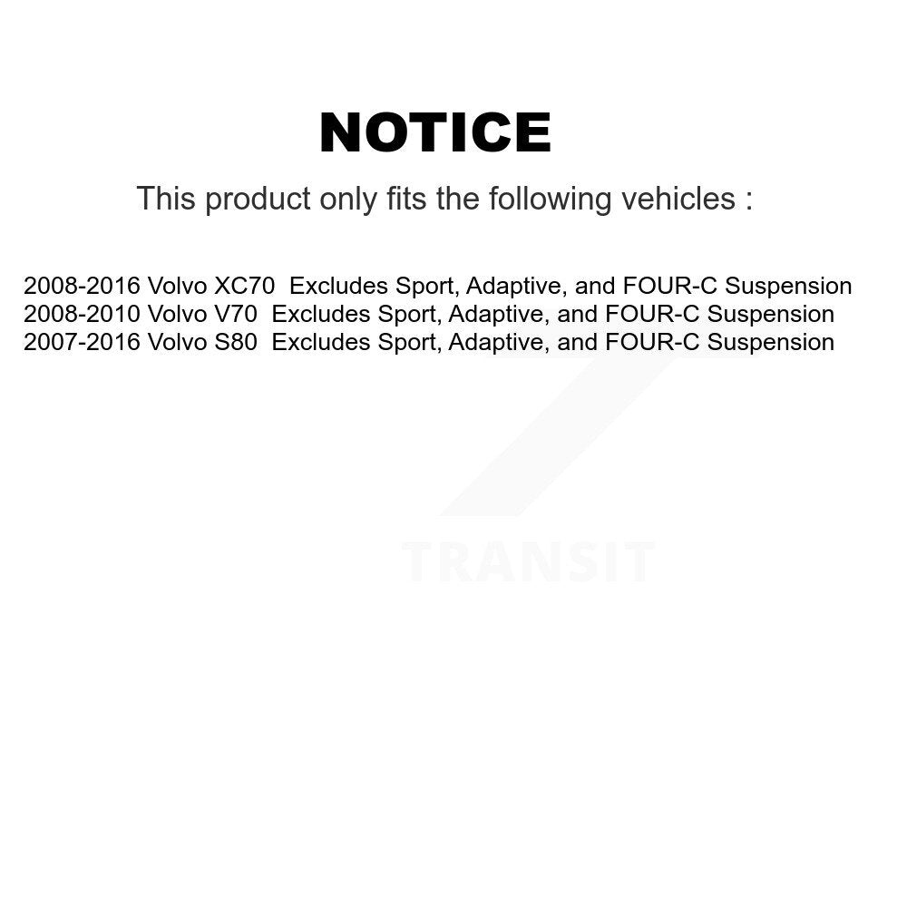 Front Strut Spring Kit For Volvo XC70 S80 V70 Excludes Sport Adaptive FOUR-C Suspension K78A-100487