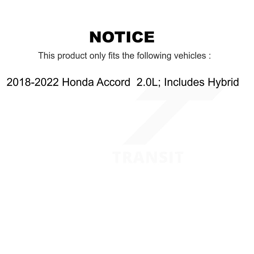 Front Complete Strut & Coil Spring Kit For 2018-2022 Honda Accord 2.0L; Includes Hybrid K78A-100571