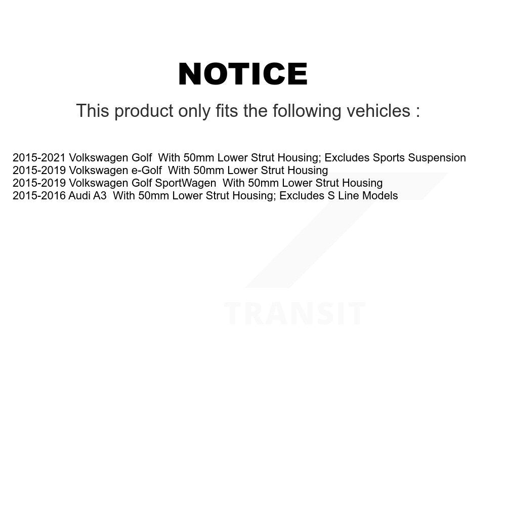 Front Complete Strut And Coil Spring Pair For Volkswagen Golf SportWagen e-Golf Audi A3 K78A-100586