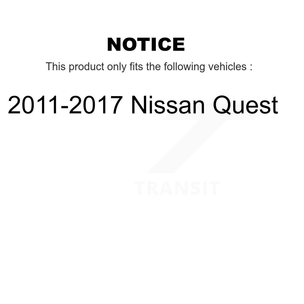 Front Disc Brake Rotors And Ceramic Pads Kit For 2011-2017 Nissan Quest