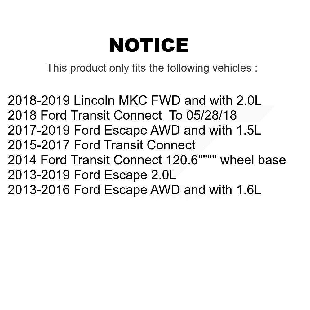 Front Brake Rotors & Ceramic Pad Kit For Ford Escape Transit Connect Lincoln MKC