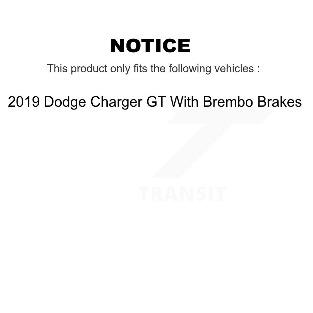 Front Brake Rotor & Ceramic Pad Kit For 2019 Dodge Charger GT With Brembo Brakes