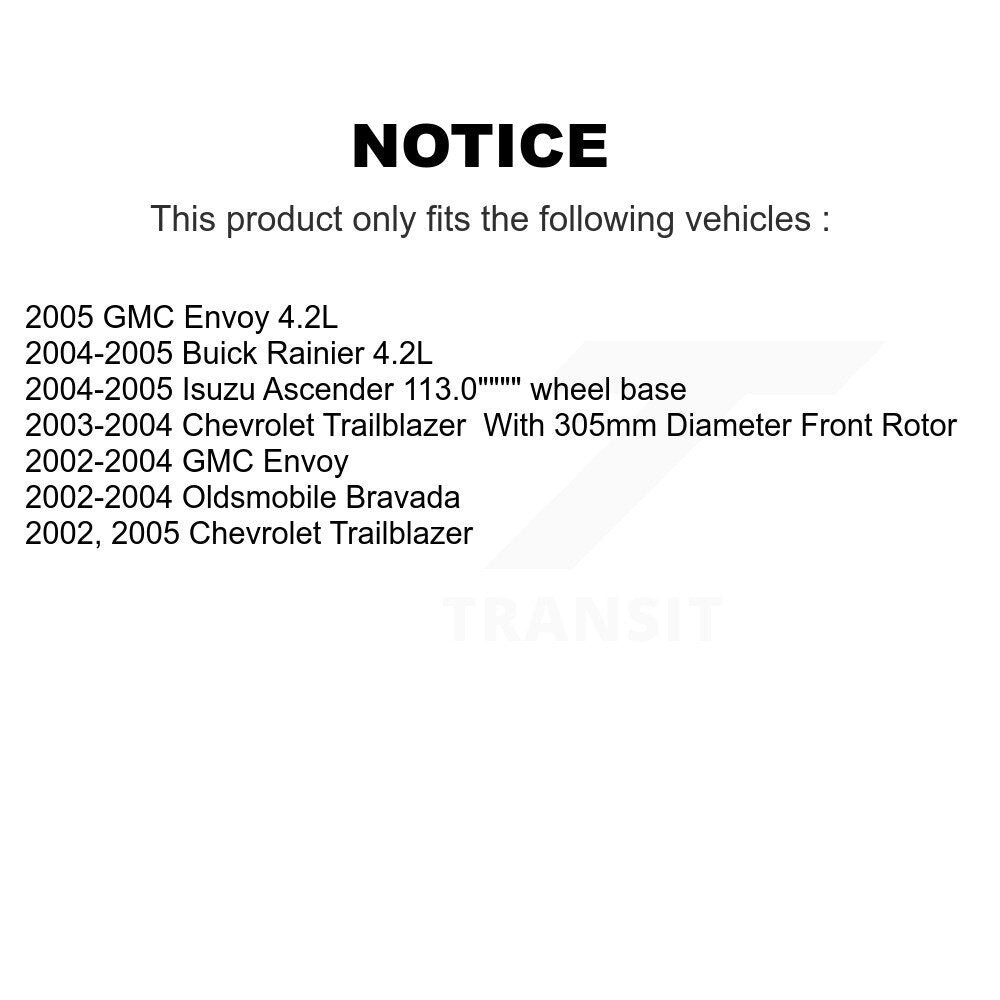 Front Disc Brake Rotor Ceramic Pad Kit For Chevrolet Trailblazer GMC Envoy Buick