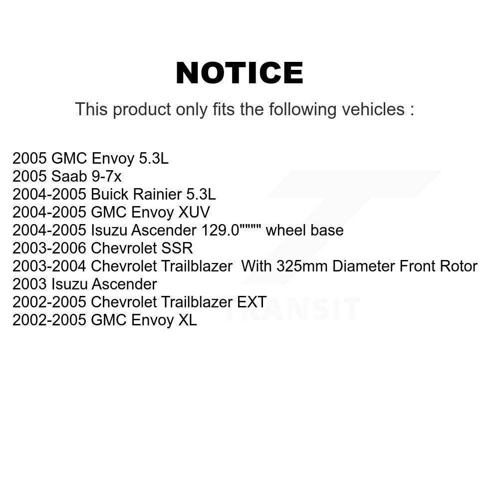 Front Brake Rotor Ceramic Pad Kit For Chevrolet Trailblazer GMC EXT Envoy XL XUV