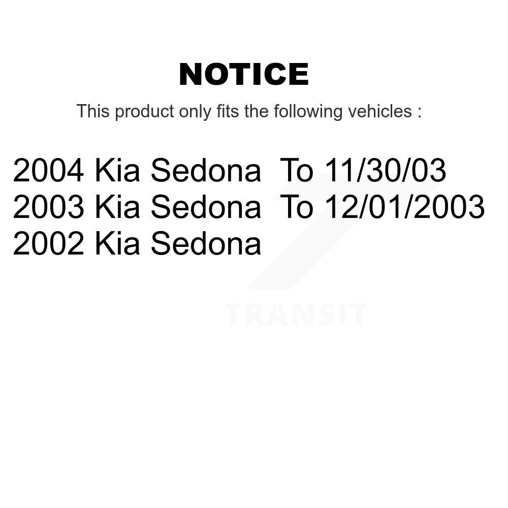 Front Disc Brake Rotors And Ceramic Pads Kit For Kia Sedona