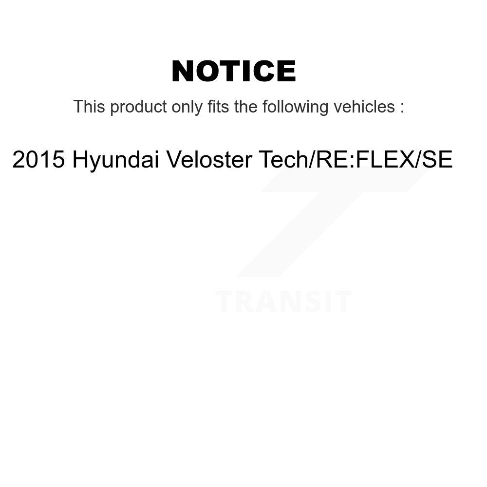 Front Disc Brake Rotor Ceramic Pad Kit For 2015 Hyundai Veloster Tech RE FLEX SE