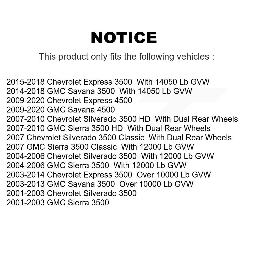 Front Brake Rotors Ceramic Pad Kit For Chevrolet Express 3500 GMC Savana HD 4500
