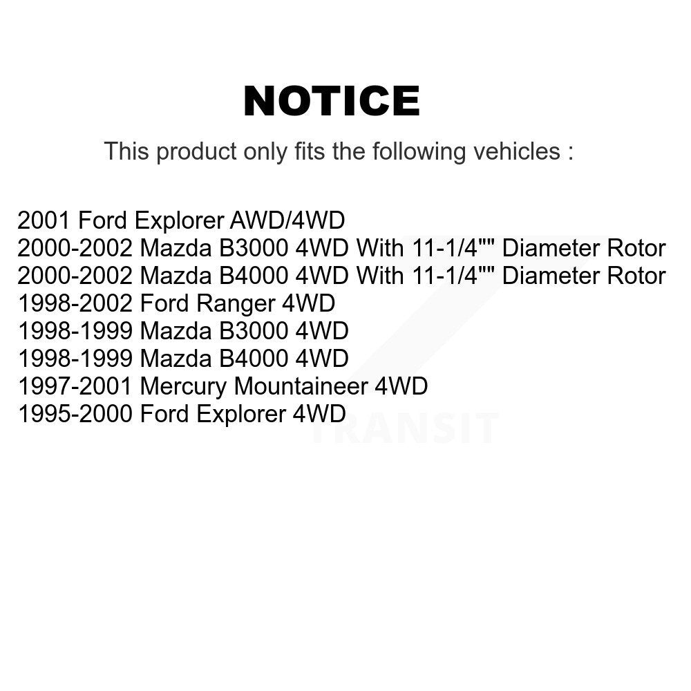 Front Brake Rotor & Ceramic Pad Kit For Ford Ranger Explorer Mercury Mountaineer