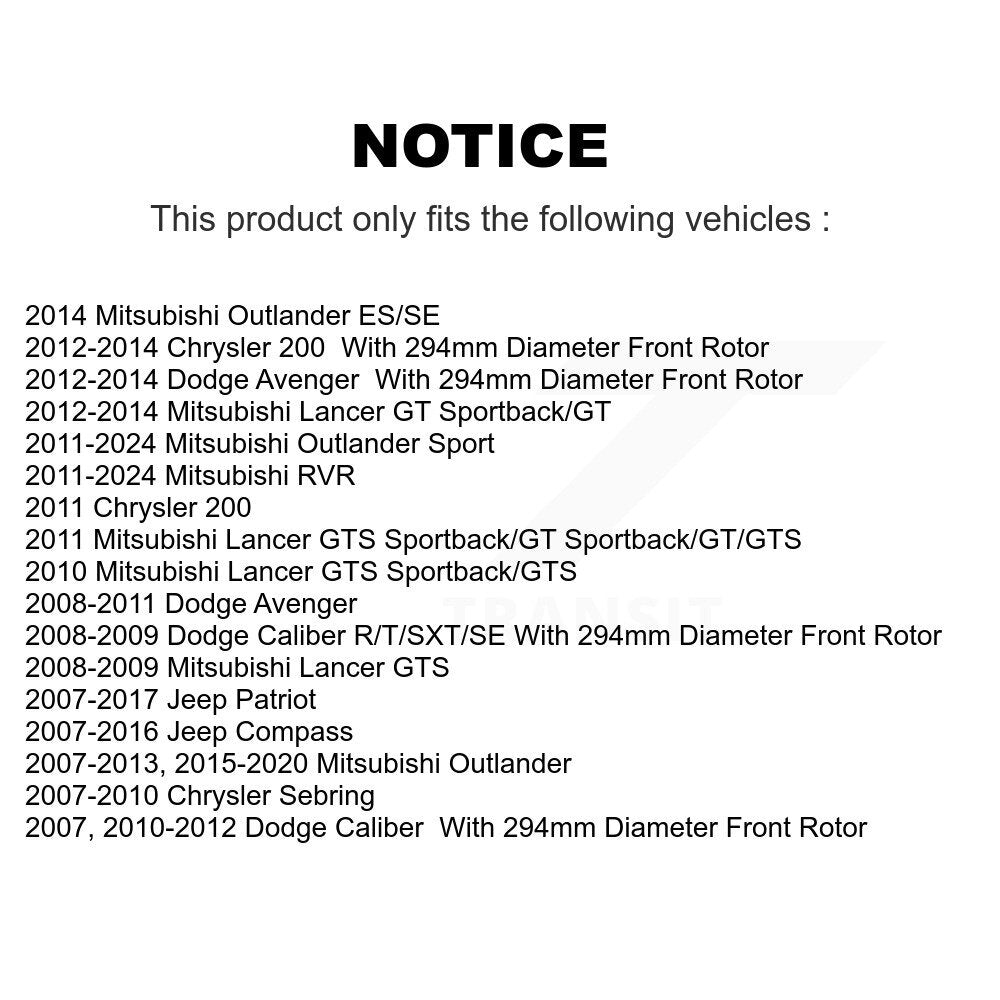 Front Brake Rotor Ceramic Pad Kit For Jeep Dodge Patriot Mitsubishi Chrysler 200