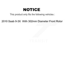 Load image into Gallery viewer, Front Brake Rotor &amp; Ceramic Pad Kit For 2010 Saab 9-3X With 302mm Diameter