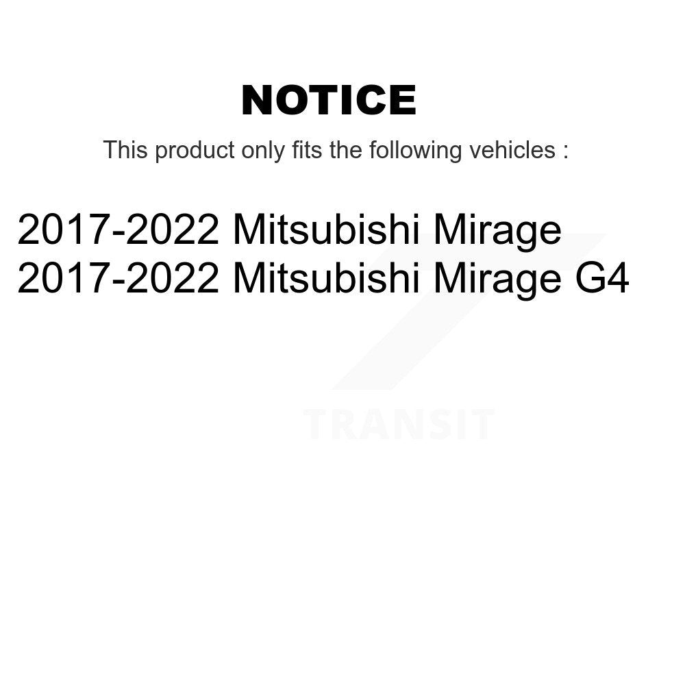 Front Disc Brake Rotors And Ceramic Pads Kit For 2017-2022 Mitsubishi Mirage G4