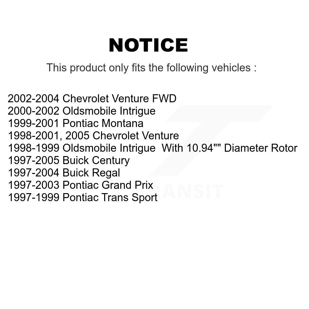 Front Rear Disc Brake Rotor Ceramic Pad Kit For Buick Century Pontiac Grand Prix