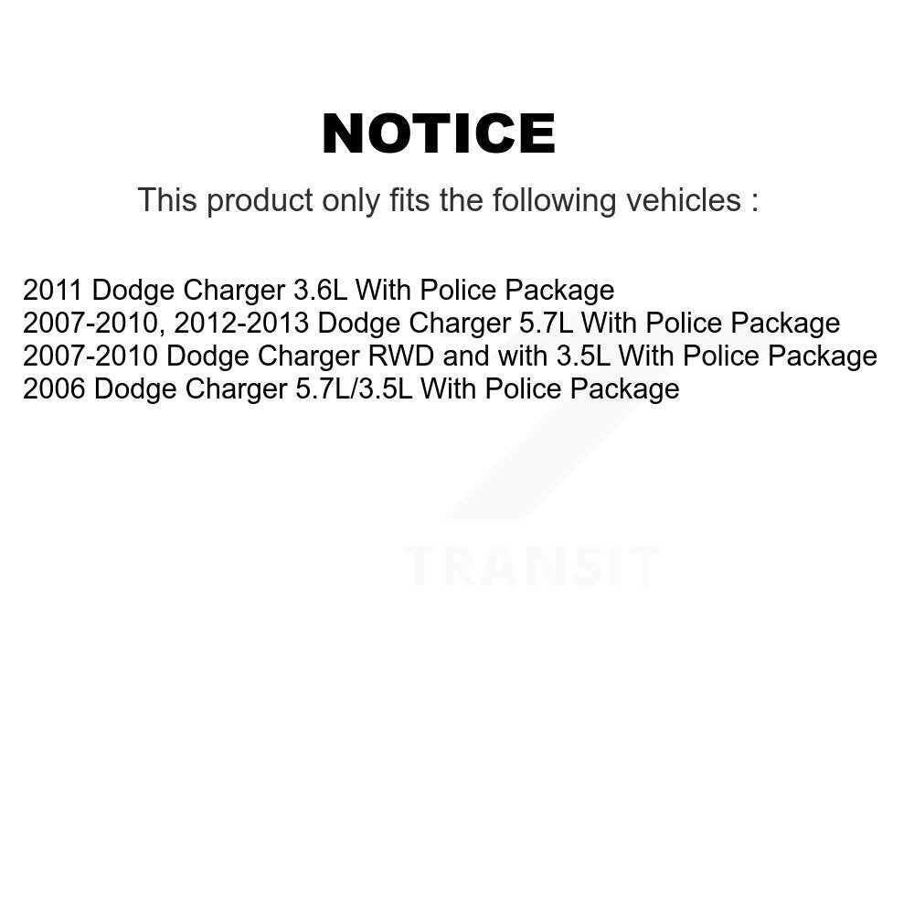 Front Rear Brake Rotor And Ceramic Pad Kit For Dodge Charger With Police Package