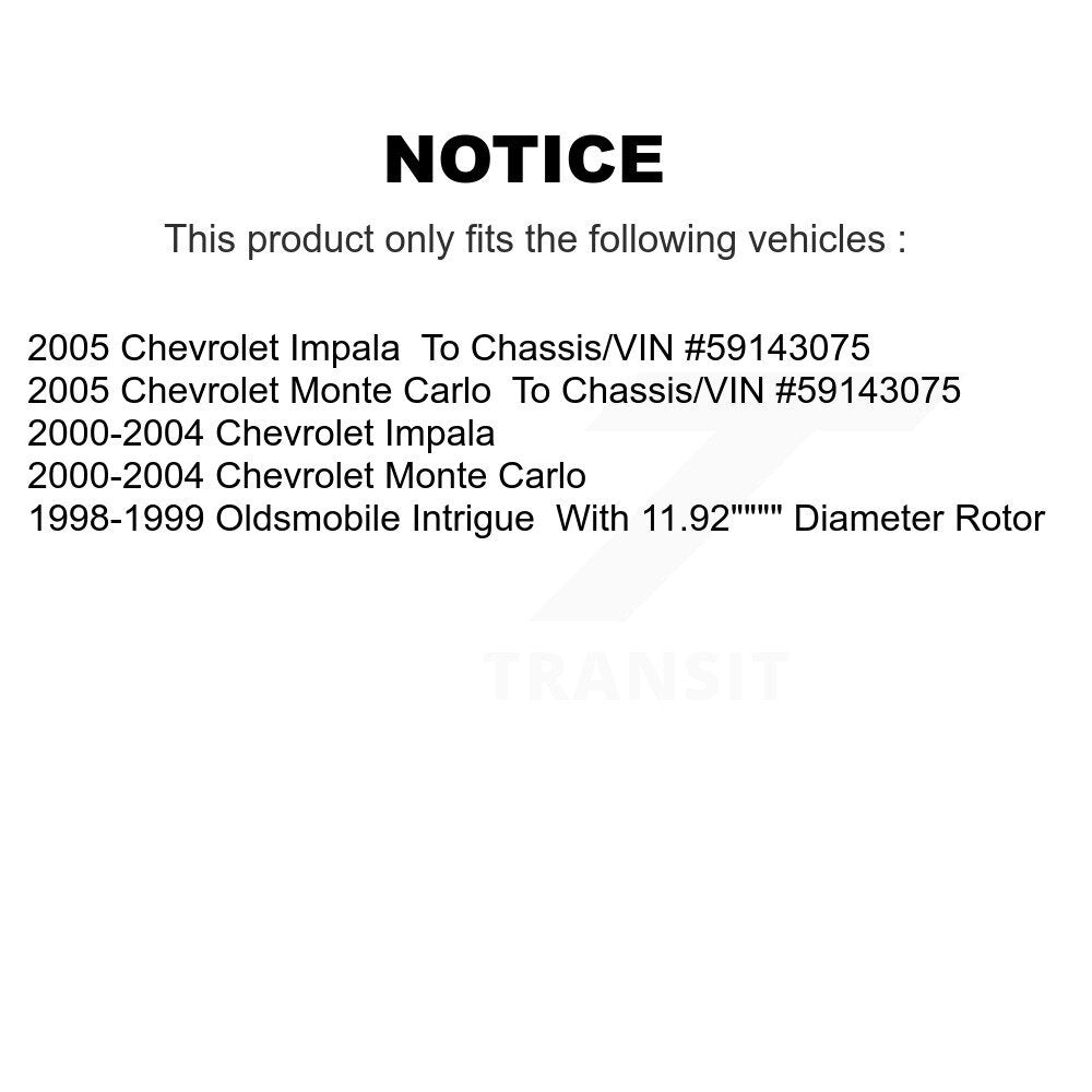 Front Rear Brake Rotor Ceramic Pad Kit For Chevrolet Impala Monte Carlo Intrigue
