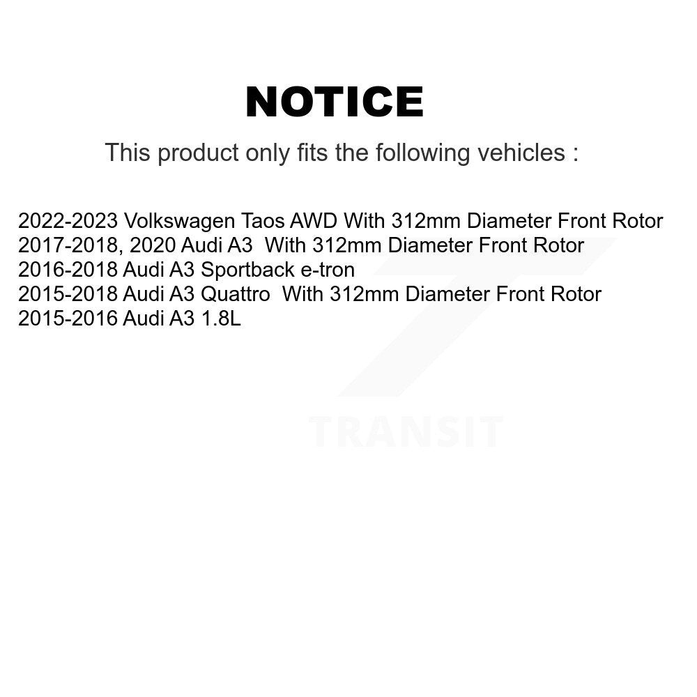 Front Rear Disc Brake Rotor Ceramic Pad Kit For Audi A3 Quattro Sportback e-tron