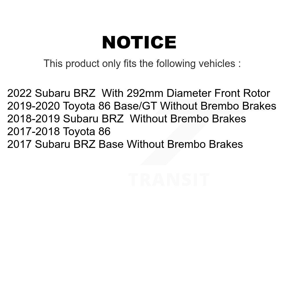 Front Rear Disc Brake Rotors And Ceramic Pads Kit For Toyota 86 Subaru BRZ