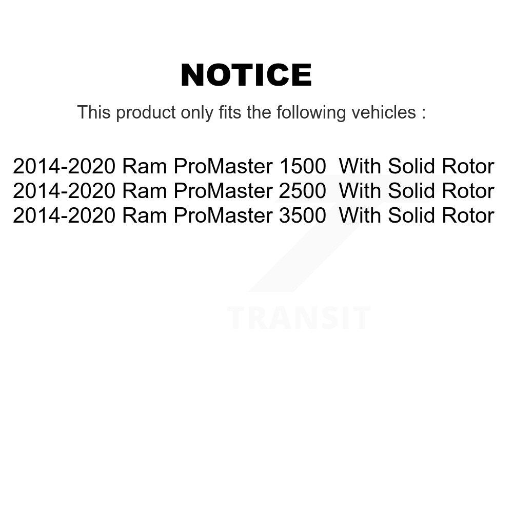 Front Rear Disc Brake Rotor And Ceramic Pad Kit For Ram ProMaster 1500 2500 3500
