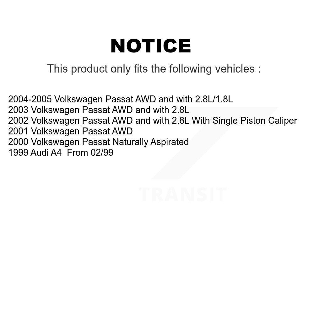 Front Rear Disc Brake Rotors And Ceramic Pads Kit For Volkswagen Passat Audi A4