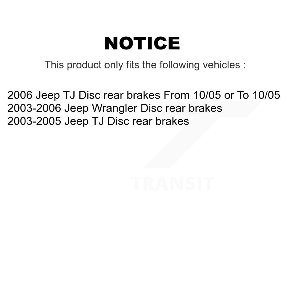 Front Rear Brake Rotor And Ceramic Pad Kit For Jeep Wrangler TJ Disc rear brakes