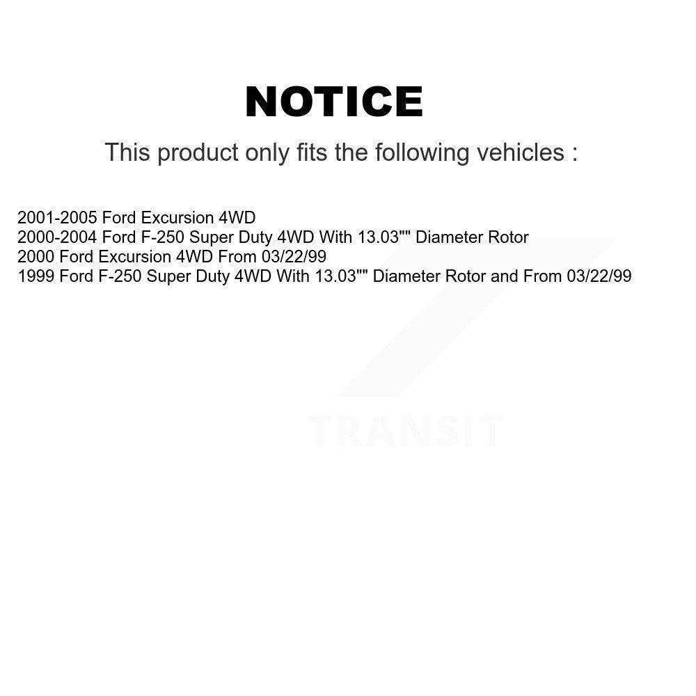 Front Rear Brake Rotor & Ceramic Pad Kit For Ford F-250 Super Duty Excursion 4WD