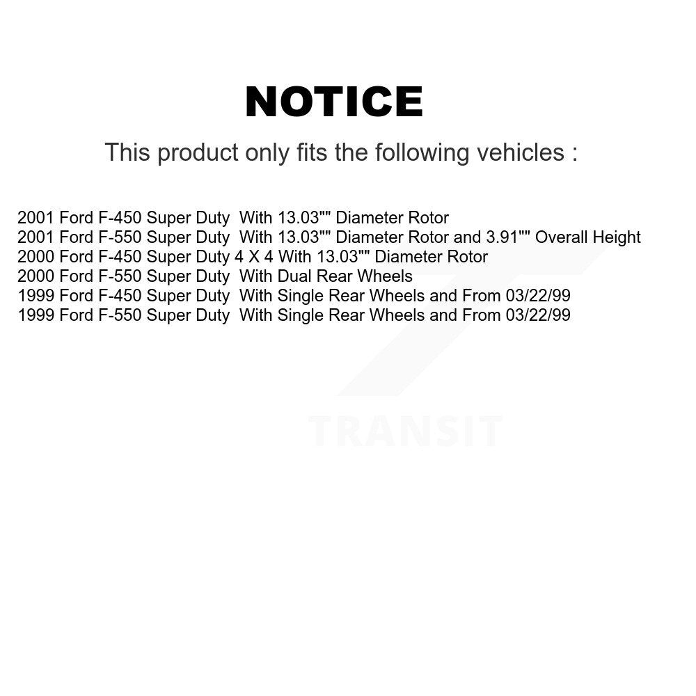 Front Rear Disc Brake Rotors And Ceramic Pad Kit For Ford F-450 Super Duty F-550