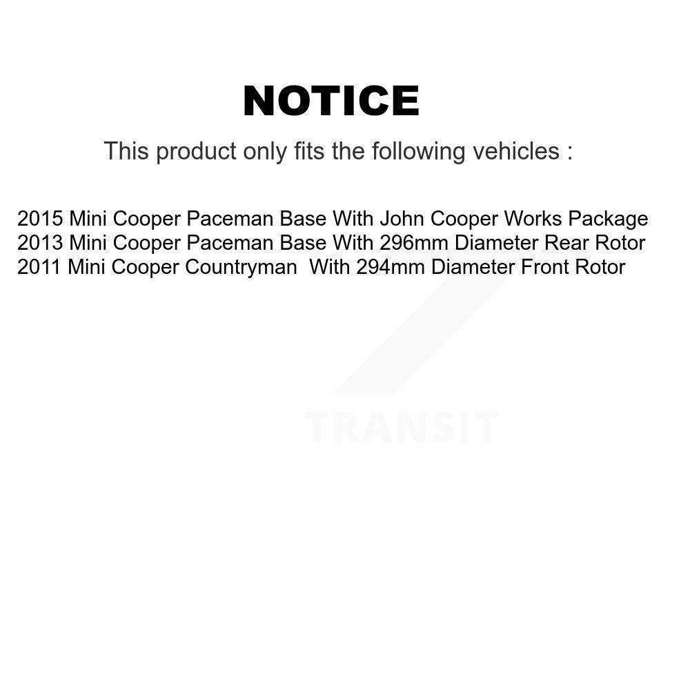 Front Rear Disc Brake Rotor & Ceramic Pad Kit For Mini Cooper Countryman Paceman