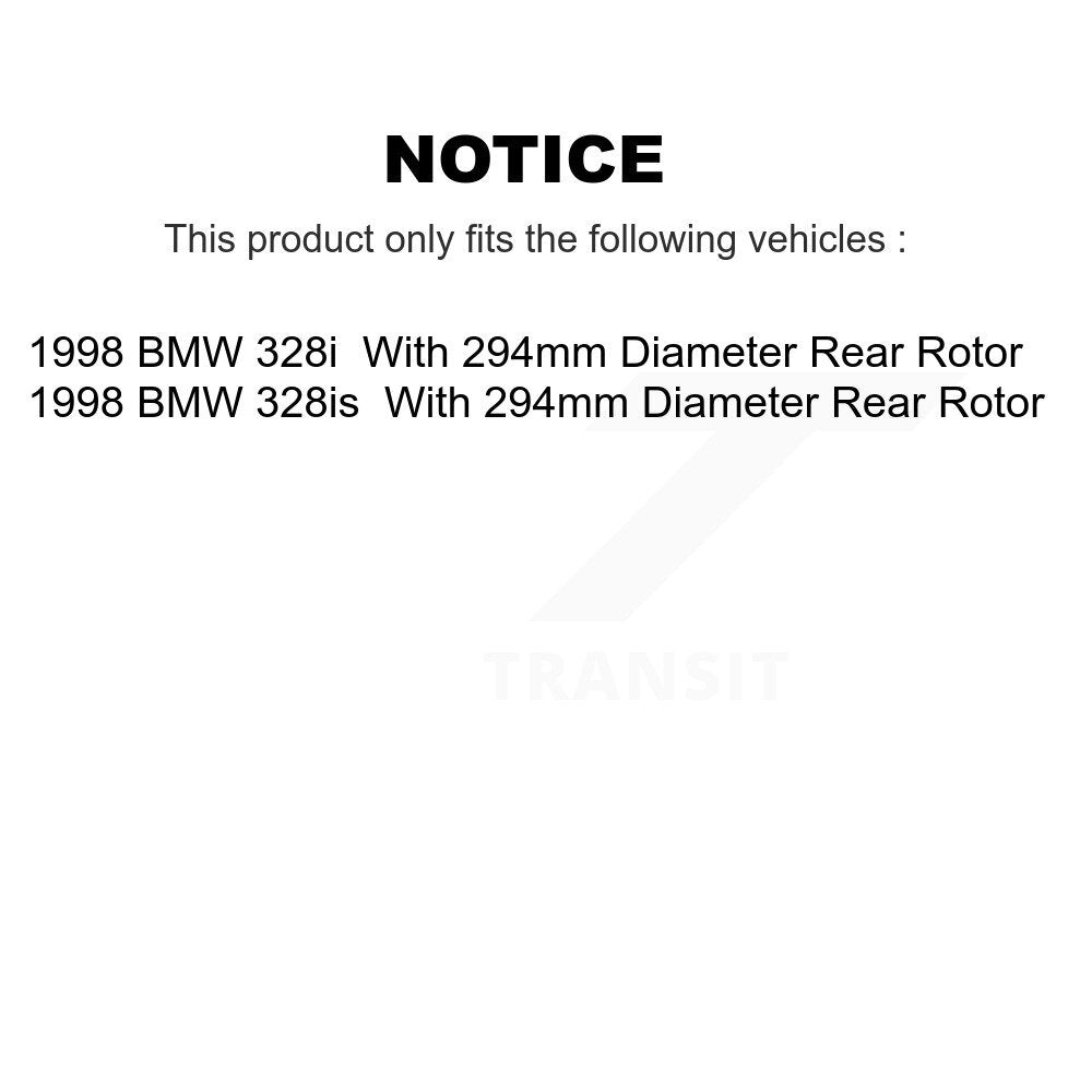 Front Rear Disc Brake Rotors And Ceramic Pads Kit For 1998-1998 BMW 328i 328is