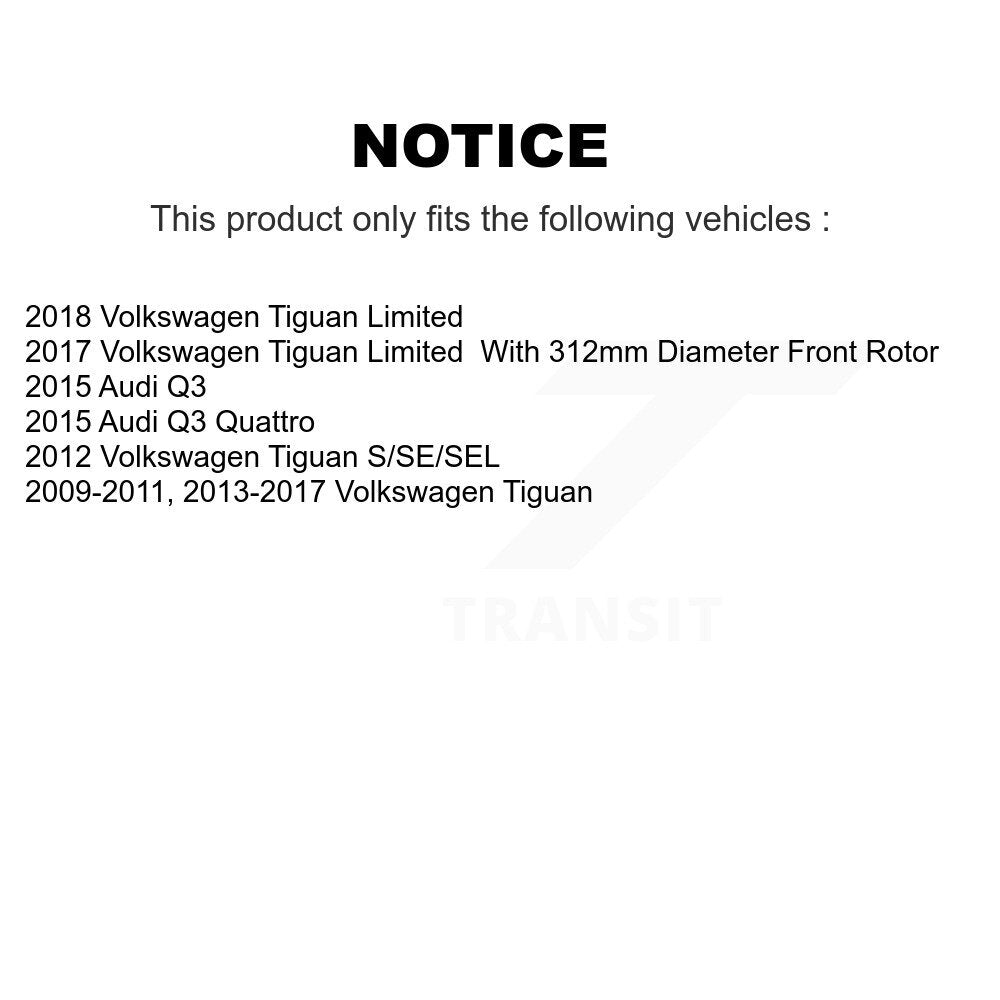 Front Rear Brake Rotor And Ceramic Pad Kit For Volkswagen Tiguan Audi Q3 Limited