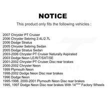 Load image into Gallery viewer, Rear Disc Brake Rotor Ceramic Pad Kit For Chrysler PT Cruiser Dodge Neon Sebring