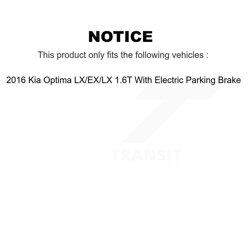 Rear Brake Rotor Ceramic Pad Kit For 2016 Kia Optima With Electric Parking