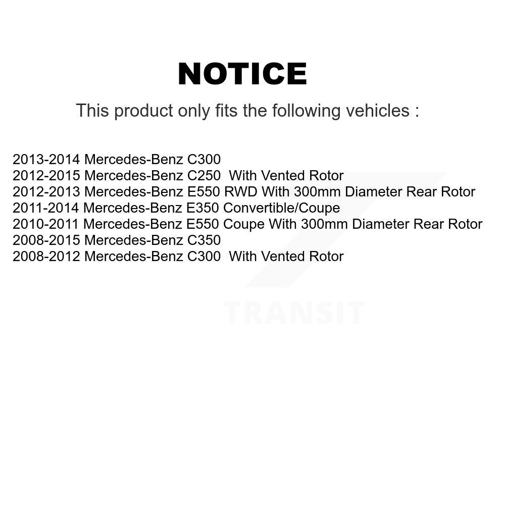 Rear Disc Brake Rotor Ceramic Pad Kit For Mercedes-Benz E350 C250 C300 C350 E550