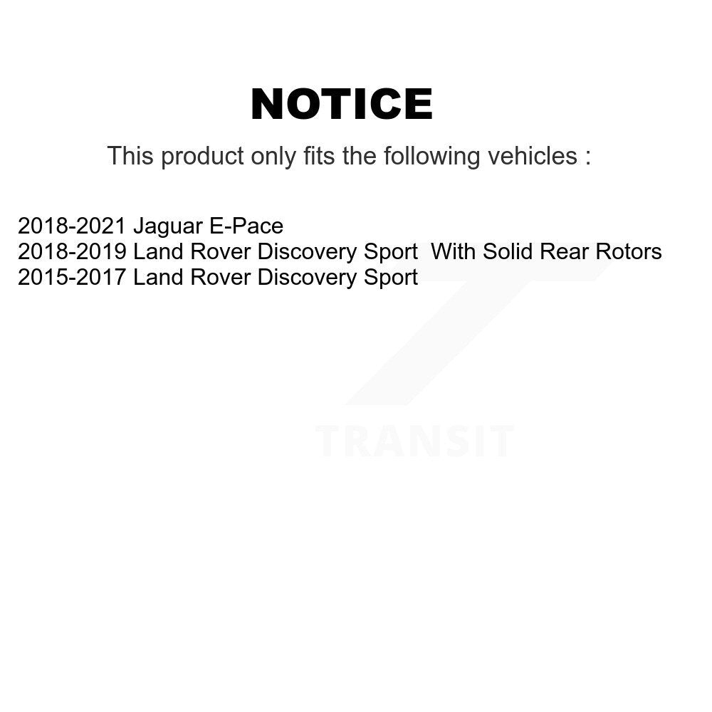 Rear Brake Rotors & Ceramic Pad Kit For Land Rover Discovery Sport Jaguar E-Pace
