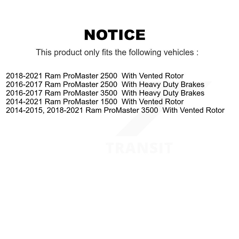 Rear Disc Brake Rotors And Ceramic Pads Kit For Ram ProMaster 3500 2500 1500